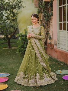 Lehenga Choli Tradicional de Seda para Mujer, Vestido de Boda Reversible Hasta el Suelo, Ropa Étnica India y Pakistaní, Bordado Multicolor - Product Image 5