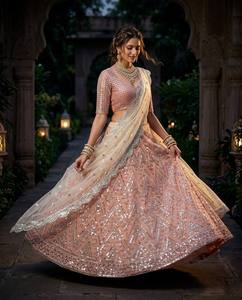 Divyam Creation <b>Red</b> Embroidered Faux Georgette <b>Lehenga</b> Choli Floor-Length Traditional Indian Party Wedding Dress Women's Regular - Product Image 6