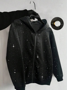 Hot Sale New Arrival <b>Rhinestone</b> <b>Hoodies</b> for Men Unique Style Breathable Cotton Blended Lightweight Men <b>Rhinestone</b> <b>Hoodies</b> - Product Image 2