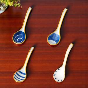 Cuchara de Sopa de Cerámica Pintada a Mano, Pequeña, Azul y Blanca, Cuchara Clásica China de Porcelana para Té y Café, para Uso en Cocina, Cafetería y Hotel - Product Image 1