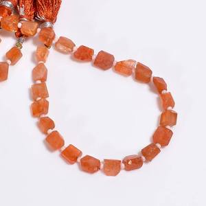 ลูกปัดพลอยซันสโตนทรงเหลี่ยมธรรมชาติ ขนาด 6x7 มม. ลูกปัดแฟนซีแบบหลวมสำหรับทำเครื่องประดับ ขายส่งจากอินเดีย - Product Image 3