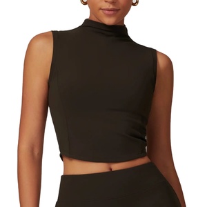 Custom Breathable Plus Size Cotton Ribbed Crew Neck Crop <b>Tops</b> for Adults Casual Sleeveless Autumn Gym 2026 - Product Image 1