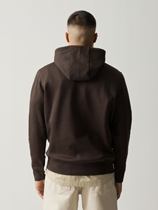 Sweat-shirt à capuche pour homme, marron foncé, coupe classique, coton French Terry, pull décontracté avec poche avant, vêtement d'automne - Product Image 2