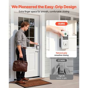 Set Maniglie per Serratura Porta con Ingresso Senza Chiave Personalizzabile, Design Innovativo Easy Grip, Maniglia con Tastiera Elettronica e Serratura a Cilindro, con Scheda di Memoria - Product Image 3