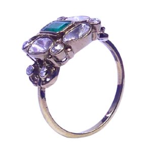 ทองคำชุบ 14K หรูหรา คลาสสิก ทรงช่องฝังเพชรทรงเหลี่ยมเจียระไนแบบบริลเลียนท์ มรกต สำหรับทั้งชายและหญิง ของขวัญหมั้น แต่งงาน ครบรอบ ประดับอัญมณี - Product Image 1