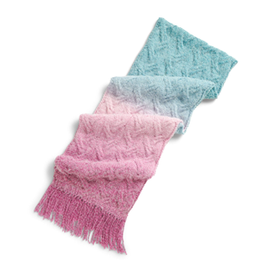 Écharpe longue en tricot ombré pour femme avec franges, dégradé rose-bleu, style décontracté pour l'automne, châle léger en acrylique - Product Image 6