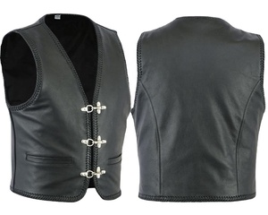 Gilet de moto en jean et cuir véritable pour homme, style Mdm900, écologique, formel, automne, avec taille ajustable pour costumes, taille personnalisée - Product Image 1