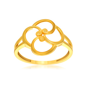 Lopping Petals Gold <b>Ring</b> Premium Gold Tone Artistic Interwoven Loop Pattern <b>Open</b> Band Luxury Fashion Jewellery <b>Ring</b> - Product Image 1