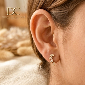 Boucles d'oreilles pendantes en or jaune massif 9K, style ethnique, avec diamants de laboratoire certifiés IGI, taille brillant, bijoux personnalisés pour femme - Product Image 4