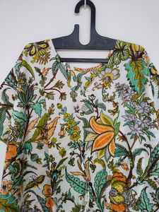 ชุดเดรสผ้าฝ้ายลายดอกไม้เนื้อเบาสำหรับผู้หญิง สไตล์โบฮีเมียน ใส่สบายๆ ในชีวิตประจำวัน - Product Image 2