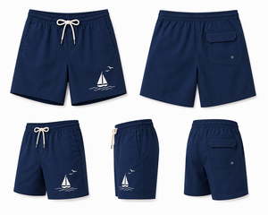 Wholesale Men's Summer Shorts Custom Logo Lightweight Quick Dry Casual Beach Shorts with Elastic Waist Adjustable Drawstring - Product Image 6