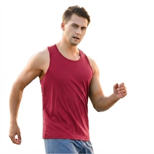 Men's Summer Sports Tank <b>Top</b> Polyester Spandex Knitted <b>Racerback</b> Sleeveless Shirt Breathable Quick Dry Running Gym Fitness - Product Image 2
