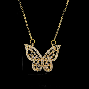 High Quality 925 <b>Silver</b> Butterfly Pendant Necklaces Filled Moissanite Brilliant Cut Luxury IGI Certified <b>Snake</b> <b>Chain</b> Romantic - Product Image 3