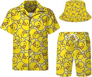 Camisa playera de manga corta para hombre, con estampado tropical, informal, con botones, para verano, vacaciones, colorida, ligera, para nadar en la playa - Product Image 1