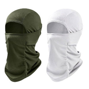 Balaclava Head and Face Cover Pack of 2 Green-White Breathable Stretch <b>Mask</b> for Men and Women Comfortable Full Coverage - Product Image 1