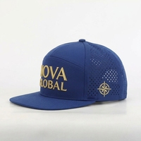 Casquette Snapback Homme Personnalisée OEM en Polyester Structuré à 7 Panneaux avec Trous Découpés au Laser et Logo Brodé – Vente en Gros
