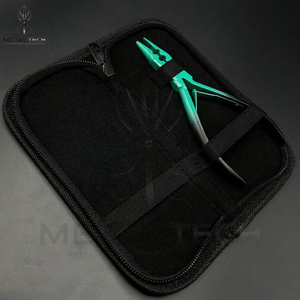 Pinzas de Acero Inoxidable de Dos Tonos Verde y Negro, Duraderas y Reutilizables, para Remover Extensiones de Cabello, con Múltiples Orificios para Micro Anillos - Product Image 4