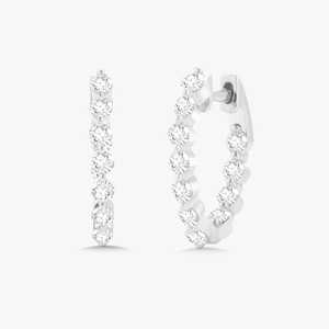 Lab Grown Diamond Huggie <b>Hoop</b> <b>Earrings</b> 14k 18k <b>Solid</b> Gold F VS Double Sided Gold Plated Party Everyday Luxury Jewelry Women - Product Image 6