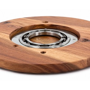Plato giratorio Lazy Susan reversible de madera de acacia de doble altura al por mayor - Product Image 2