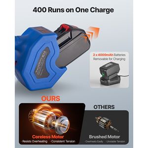 Reggiatrice Elettrica Automatica con 2 Batterie da 4000mAh, Display Digitale, per Nastri PE da 0,394-0,748 Pollici - Product Image 4