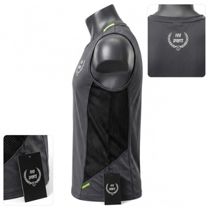 Débardeur de sport pour homme à capuche, col rond, en polyester écologique, anti-humidité, léger, respirant, coupe flexible, pour l'entraînement - Product Image 4