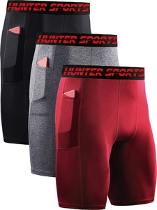 Pantalones Cortos de Compresión de Secado Rápido para Hombre, Diseño Sólido Informal, Ropa Deportiva Elástica para Entrenamiento - Product Image 2