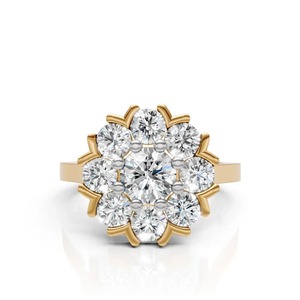 Moissanite Statement Ring 925 Silver Rhodium Plated Bold Men's Fine Jewelry <b>Piece</b> Featuring Multi-Stone Cluster <b>Center</b> <b>Wedding</b> - Product Image 2