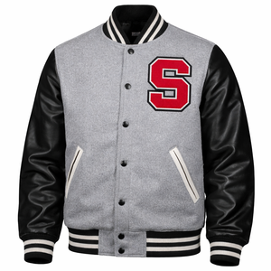 Veste universitaire personnalisée en gros, corps en laine, manches en cuir, unisexe, streetwear, fournisseur d'usine OEM - Product Image 1