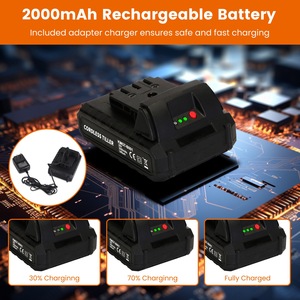 เครื่องพรวนดินไฟฟ้าไร้สาย20V, เครื่องพรวนดินสำหรับสวน1ชุดแบตเตอรี่ชาร์จได้ความกว้างของ3.93In 6.69In ความลึก250รอบต่อนาทีสูงสุดสำหรับสวนในสวน - Product Image 2