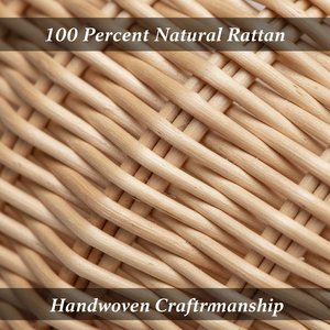 Cesta de mimbre natural de lujo tejida a mano con asa, cesta grande de ratán para pícnic, frutas, cosecha, regalo, mercado, almacenamiento y decoración - Product Image 6