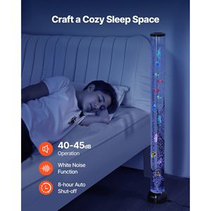 Tubo Sensoriale a Bolle da 4 Piedi con 10 Pesci Galleggianti, 16 Effetti di Colore, Telecomando, Luce per Acquario, Lampada a Bolle Sensoriale - Product Image 5