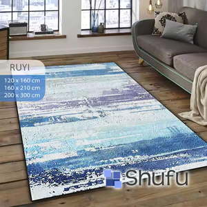 พรมโพลีเอสเตอร์ผลิตด้วยเครื่องจักร ปลอดสารพิษ เป็นมิตรกับสิ่งแวดล้อม ลายพิมพ์นามธรรมทันสมัย กันลื่น ป้องกันอาการแพ้ ทำความสะอาดง่าย ขายส่ง - Product Image 6