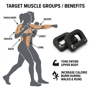 Mancuernas de Neopreno con Peso para Entrenamiento de Boxeo |   Equipo de Entrenamiento y Fitness para Cuerpo y Brazos, Fuerza y Cardio - Product Image 5