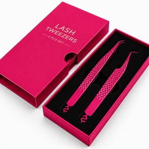 Pink Eyelash Tweezers with Smooth Tip Diamond Texture Precision Tool - Product Image 6