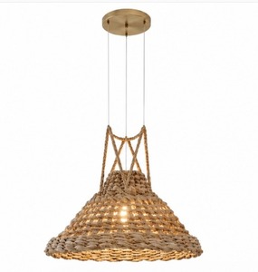Luminaire suspendu en rotin tissé moderne KOTTRAVAI, forme de cône naturelle, luminaire de plafond - Product Image 6