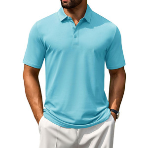 Nouveau polo homme 2026 en mélange de coton, manches courtes, respirant, décontracté, pour l'été, coupe confortable et décontractée, col boutonné, idéal pour le golf - Product Image 1