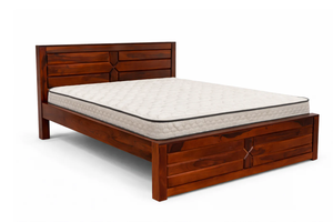 CIA Industries Rosewood Solid Wood Platform <b>Bed</b> King/Queen <b>Single</b> Size Traditional Design <b>Adjustable</b> Slats Without Storage - Product Image 3