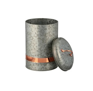 Copper Hammered Metal Food Storage Containers With Lids Airtight Cylinder Vintage Design Kitchen <b>Spice</b> <b>Jars</b> Set of 4 Pcs - Product Image 6