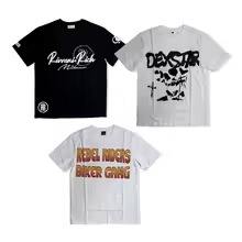 Camisetas de algodón grueso con cuello redondo, estilo urbano, vintage, con gráficos, hombros caídos, personalizadas y con efecto desgastado para hombre - Product Image 4