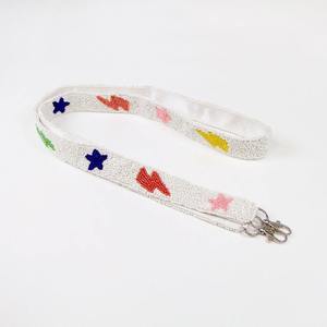 Correa de hombro de poliéster ligera y moderna con bordado de cuentas a mano para bolsos cruzados y tote, accesorios de bolso hechos a mano con cuentas de semillas. - Product Image 1