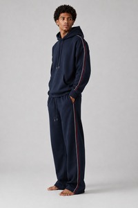 Chándal de invierno para hombre, el más vendido, hecho a medida, con capucha, informal, liso, de algodón, con forro polar que absorbe el sudor, cintura elástica y cremallera completa. - Product Image 5
