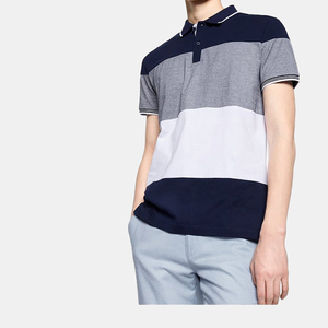 Polo de Hombre en Tejido Transpirable, con Bloques de Color, de Punto, Manga Corta, Corte Regular, Diseño con Botones, Azul Marino, Gris, Blanco - Product Image 5
