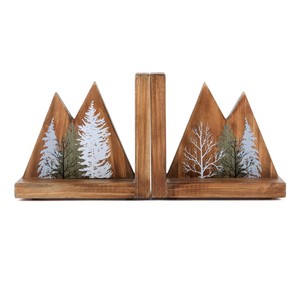 Handcrafted Pine Wood Mountain <b>Bookends</b> - Wholesale from Aqdus Saleem - Product Image 2