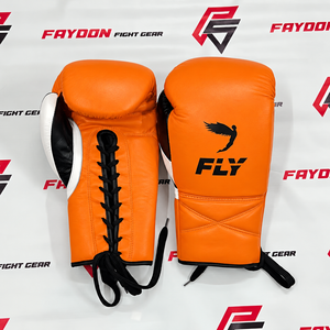 Guantes de Boxeo Rojos Personalizados de Último Modelo, 100% Cuero Genuino, Cómodos para Kickboxing, Sparring, Entrenamiento, con Cordones - Product Image 3