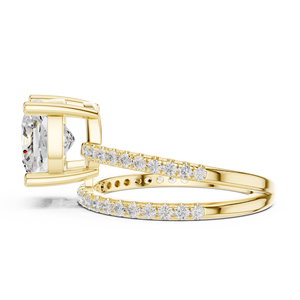 IGI Certificate 14k Solid Gold 3 CT Cushion Shape E VS1 Lab Grown Diamond Women Engagement Wedding <b>Split</b> Shank <b>Ring</b> - Product Image 4