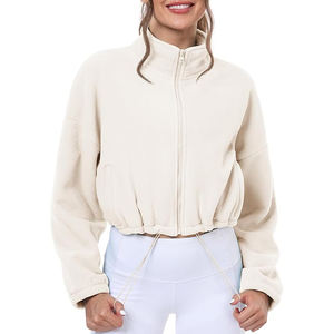 Pull à capuche vierge Offre Spéciale surdimensionné de bonne qualité Sweat à capuche court brodé personnalisé Pull à capuche pour femmes - Product Image 1
