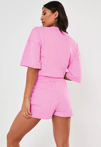 Ensemble T-shirt et short pour femme, vêtements d'été personnalisés, grande taille, ensemble de sport décontracté pour femme, ensemble de shorts de cycliste amples et décontractés pour femme - Product Image 3