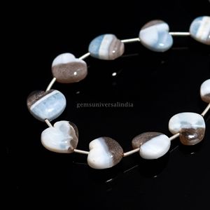 Natural Blue Boulder <b>Opal</b> Heart Beads 12MM 13MM Carved <b>Opal</b> Gemstone Beads 8 Inch Strands For Jewelry Making in Wholesale Bulk - Product Image 2