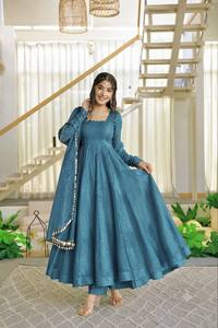 Conjunto indio-pakistaní rosa bordado con encaje, traje Anarkali Salwar Kameez con dupatta para fiestas y bodas - Product Image 6