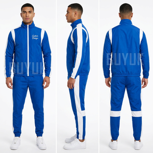Unisex Purple <b>Pink</b> Color Blocking <b>Tracksuit</b> Full Sleeve Zipper Stand Collar Sporty Regular Fit Polyester Autumn Wear - Product Image 6